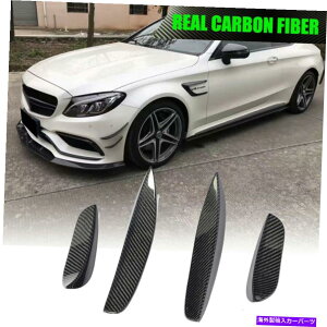 CO GAp[c {̃J[{tgop[Xvb^[Ji[htBxcW205 C205 C63 AMG̃xg Real Carbon Front Bumper Splitter Canards Fins Vent for Benz W205 C205 C63 AMG