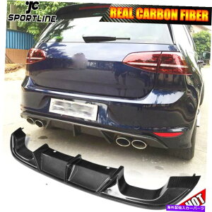 CO GAp[c VWSt7 VII MK7 R R-LINE 2014-2017J[{t@Co[Aop[fBt[U[bv Fits VW GOLF 7 VII MK7 R R-LINE 2014-2017 Carbon Fiber Rear Bumper Diffuser Lip