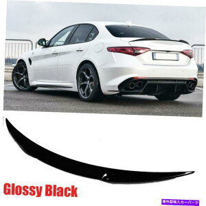 CO GAp[c Alfa Romeo Giulia Quadrifoglio 2015-20̂߂̌̂鍕AgNX|C[EBO Glossy Black Rear Trunk Spoiler Wing For Alfa Romeo Giulia Quadrifoglio 2015-20