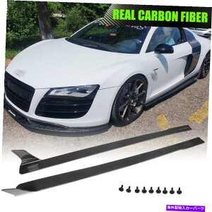 CO GAp[c AEfBR8 V8 V10 2DOOR 2008-15ɓK{̃J[{TChXJ[gGNXeVX|C[ Real Carbon Side Skirts Extensions Spoiler Fit for Audi R8 V8 V10 2Door 2008-15