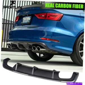 CO GAp[c J[{t@Co[Aop[fBt[U[bvX|C[AEfBA3 8V 4DOOR 2014-2016ɓKĂ܂ Carbon Fiber Rear Bumper Diffuser Lip Spoiler Fit For Audi A3 8V 4Door 2014-2016