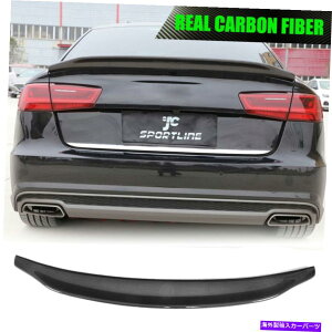 CO GAp[c AEfBA6 C7 SLINE S6Z_2012-18ɓKJ[{t@Co[AgNX|C[EBO Carbon Fiber Rear Trunk Spoiler Wing Fit For Audi A6 C7 Sline S6 Sedan 2012-18