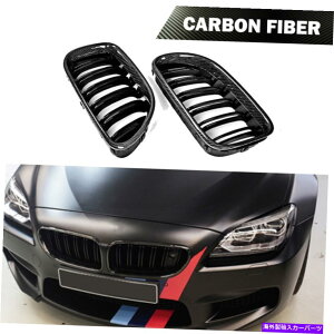 CO GAp[c BMW F06 F13 M6 12-16J[{t@Co[ɓK̂鍕tgOOtBbg Glossy Black Front Grill Grille Fit for BMW F06 F12 F13 M6 12-16 Carbon Fiber
