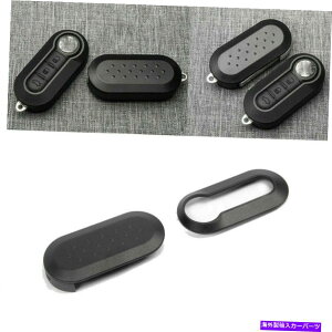 CO GAp[c Fiat 500L[XGgFOBɃtBbgubNtbv[gL[VF Black Flip Remote Key Replacement Shell Fit for Fiat 500 Keyless Entry Fob
