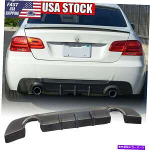 CO GAp[c K07-12 BMW E92 E93 325IcCGL][XgAop[fBt[U[`AJ[{ Fits 07-12 BMW E92 E93 325i Twin Exhaust Rear Bumper Diffuser Chin Real Carbon