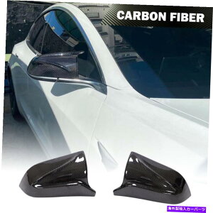 CO GAp[c eXf3Z_2017-21J[{t@Co[EBO~[Jo[Lbv̌ Fits Tesla Model 3 Sedan 2017-21 Carbon Fiber Wing Mirror Cover Caps Replacement