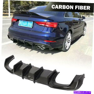 CO GAp[c AEfBS3 A3 Sline 2017-2020ɓKĂ郊Aop[fBt[U[bvX|C[J[{t@Co[tBbg Rear Bumper Diffuser Lip Spoiler Carbon Fiber Fit For Audi S3 A3 SLINE 20