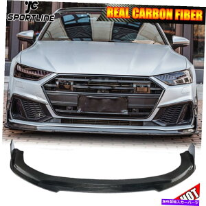 CO GAp[c Audi A7-SLINE C8 S7 2019-2020tgop[bvXvb^[chinAJ[{ Fits Audi A7-SLINE C8 S7 2019-2020 Front Bumper Lip Splitters Chin Real Carbon
