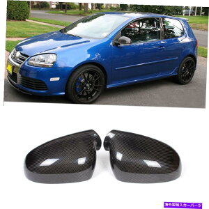 CO GAp[c J[{t@Co[obN~[Jo[LbvVWSt5 V MK5 GTI 2006-2009ɓKĂ܂ Carbon Fiber Rearview Mirror Cover Caps Fit for VW Golf 5 V MK5 GTI 2006-2009