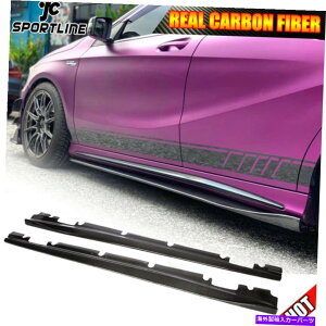 CO GAp[c xcW117 C117 CLA45 W176 A45 13-18ɓK{̃J[{TChXJ[gX|C[bvtBbg REAL CARBON Side Skirt Spoiler Lip Fit For Benz W117 C117 CLA45 W176 A45 13-18
