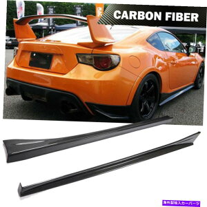 CO GAp[c 2PCSJ[{t@Co[TChXJ[gXoBRZg^86 2013-20ɓKĂGNXeVbv 2PCS Carbon Fiber Side Skirts Extension Lip Fit For Subaru BRZ Toyota 86 2013-20