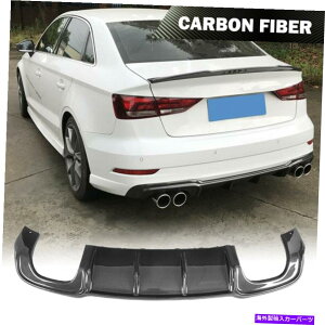 CO GAp[c AEfBA3XCS3Z_17-18J[{t@Co[Aop[fBt[U[X|C[ɓKĂ܂ Fit For Audi A3 Sline S3 Sedan 17-18 Carbon Fiber Rear Bumper Diffuser Spoiler