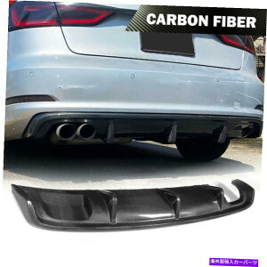 CO GAp[c AEfBA3Z_2014-2020Aop[fBt[U[bv`X|C[J[{t@Co[ Fits Audi A3 Sedan 2014-2020 Rear Bumper Diffuser Lip Chin Spoiler Carbon Fiber