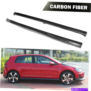CO GAp[c 2PCSTChXJ[gVWStVIIɓKJ[{t@Co[7MK7 GTInb`obN2014-2017 2PCS Side Skirts Carbon Fiber Fit for VW GOLF VII 7 MK7 GTI Hatchback 2014-2017