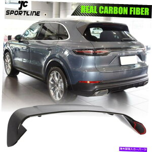 CO GAp[c |VFJCĜ߂̖{̃J[{A[tl^ogbvEBhEEBObv2018-2020 Real Carbon Rear Roof Spoiler Top Window Wing Lip For Porsche Cayenne 2018-2020