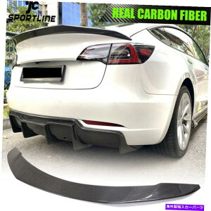 CO GAp[c eXf3Z_2016-2021p̃AJ[{AgNX|C[bvu[gu[c Real Carbon Rear Trunk Spoiler Lip Boot Wing For Tesla Model 3 Sedan 2016-2021