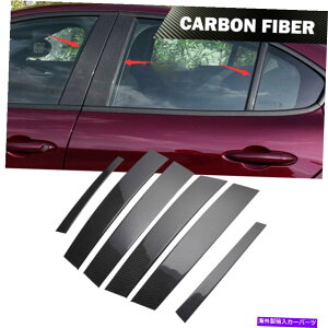 �C�O�� �G�A���p�[�c 6PCS���A���J�[�{���E�B���h�E�s���[�J�o�[�g�����A���t�@�����I�X�e�����B�I2017-2020�ɓK���Ă��܂� 6PCS Real Carbon Window Pillar Cover Trim Fit for Alfa Romeo Stelvio 2017-2020�y���s�A