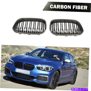 CO GAp[c BMW F20 118i 120i 15-18tgOop[ÔubNJ[{t@Co[ Fits BMW F20 118i 120i 15-18 Front Grill Bumper Grille Glossy Black Carbon Fiber