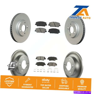 brake disc rotor �t�����g���A�R�[�g�u���[�L���[�^�[���[�^�[�Z�~���^���b�N�p�b�h�L�b�g�q�����_�C���F���X�^�[KIA�t�H���e Front Rear Coat Brake Rotor Semi-Metallic Pad Kit For Hyundai Veloster Kia Forte�y��