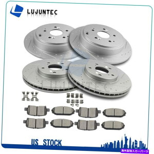 brake disc rotor 03-2008z_pCbgp̃tgAu[L[^[ƃZ~bNpbhn[hEFA\bh Front & Rear Brake Rotors & Ceramic Pads Hardware Solid For 03-2008 Honda Pilot