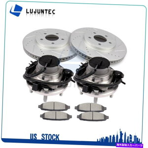 brake disc rotor ����O�����h�}�[�L�X�p�̃h�����u���[�L�t�����g���[�^�[�Z���~�b�N�p�b�h�ƃn�u�x�A�����O Drilled Brake Front Rotor Ceramic Pads & Hub Bearings For Mercury Grand Marquis�y���s�A���i�z