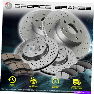 brake disc rotor 2006N2009ÑtHNX[QETM̃tg+ANXh[^[ƃZ~bNpbh Front+Rear Cross Drilled Rotors & Ceramic Pads for 2006-2009 Volkswagen Rabbit