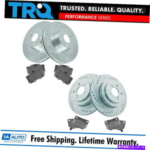 brake disc rotor TRQ�p�t�H�[�}���X�h�����X���b�g�X���b�g�����u���[�L���[�^�[��POSI�Z���~�b�N�p�b�h�t�����g���A TRQ Performance Drilled Slotted Zinc Brake Rotor & Posi Ceramic Pad Front Rear