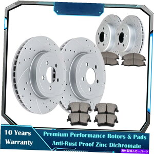 brake disc rotor AWD[d`W[NCX[300p̃tgAXbg[^[ƃu[Lpbh Front Rear Slotted Rotors and Brake Pads for AWD Charger Challenger Chrysler 300