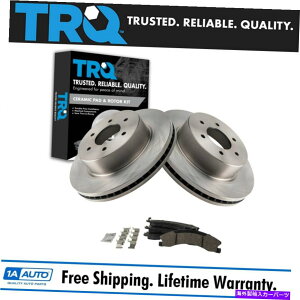 brake disc rotor ���Y�^�C�^��XD�g���b�N�p��TRQ�t�����g�Z���~�b�N�f�B�X�N�u���[�L�p�b�h�ƃ��[�^�[�L�b�g TRQ Front Ceramic Disc Brake Pads & Rotor Kit for Nissan Titan XD Truck�y���s�A���i�z