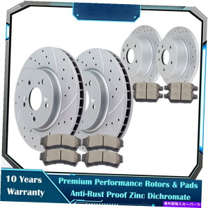 brake disc rotor MKZ�}�c�_6�t�H�[�h�t���[�W�����u���[�L�L�b�g�p�̃t�����g���A�X���b�g���[�^�[�ƃu���[�L�p�b�h Front Rear Slotted Rotors and Brake Pads for MKZ Mazda 6 Ford Fusion Brakes Kits�y���s�A���i�z