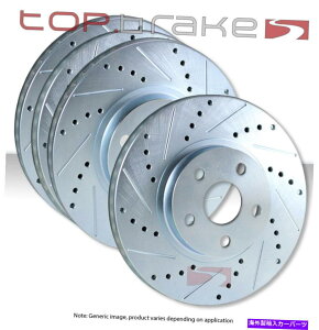 brake disc rotor �t�����g+���A�Z�b�g�g�b�v�u���[�L�p�t�H�[�}���X�h�����X���b�g�X���b�g�u���[�L���[�^�[�x���gTBS12275 FRONT+REAR SET TOPBRAKES Performance Drilled Slotted Brake Rotor VENTED TBS12275�y���s�A