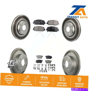 brake disc rotor 2017-2018 Acura ILX̃tgAR[eBOfBXNu[L[^[ƃZ~bNpbhLbg Front Rear Coated Disc Brake Rotors And Ceramic Pads Kit For 2017-2018 Acura ILX