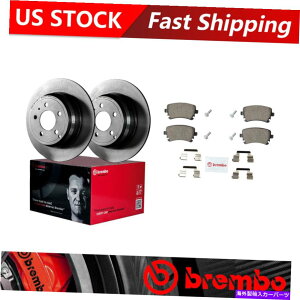brake disc rotor 2004-2009アウディS4リアブレーキローターとセラミックブレーキパッド-Brembo OE Fits 2004-2009 Audi S4 Rear Brake Rotors & Ceramic Brake Pads - Brembo OE