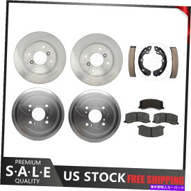 brake disc rotor 1999年から2001年のスズキの魅了ブレーキローターとセラミックパッド +ブレーキドラム＆シューズ For 1999-2001 Suzuki Esteem Brake Rotors & Ceramic Pads + Brake Drums & Shoes