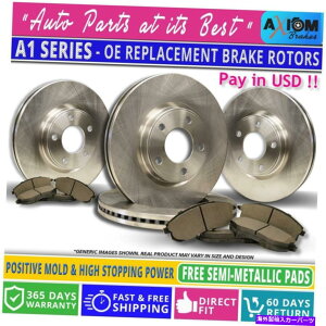 brake disc rotor iOLbgjv~AOEM-4fBXNu[L[^[-8Z~bgu[Lpbh (Front-Rear Kit) Premium OEM Replac- 4 Disc Brake Rotors - 8 Semi-Met Brake Pads