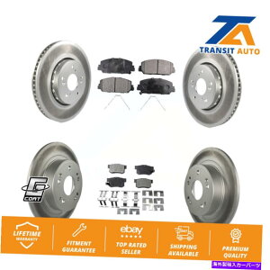 brake disc rotor 2016NAcura ILXp̃tgAR[eBOfBXNu[L[^[ƃZ~^pbhLbg Front Rear Coated Disc Brake Rotors And Semi-Metallic Pad Kit For 2016 Acura ILX