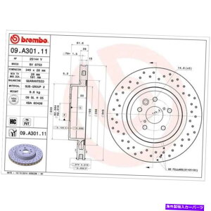 brake disc rotor Brembo 2x�������u���[�L�f�B�X�N /�C�l�X�x���B�R�[�e�B���O09.A301.11 BREMBO 2x Perforated Brake Discs / Innenbel. Coated 09.A301.11�y���s�A���i�z