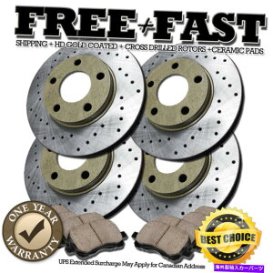 brake disc rotor J0352 Fit 2006 2007 2008�N���C�X���[�p�V�t�B�J�h�����h���[�^�[�Z���~�b�N�p�b�hF+R�S�[���h J0352 FIT 2006 2007 2008 Chrysler Pacifica Drilled Rotors Ceramic Pads F+R GOLD�y���s�A���i�z