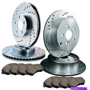 brake disc rotor [�t�����g�����A]�_�u���h�����X���b�g�X���b�g�u���[�L���[�^�[�ƃZ�~���^���p�b�hATL020452 [FRONT&REAR] DOUBLE DRILLED SLOTTED BRAKE ROTORS & SEMI-METALLIC PADS ATL020452�y���s�A���i�z