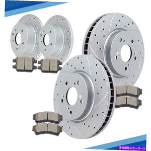 brake disc rotor �t�����g���A�X���b�g�t���f�B�X�N���[�^�[�ƃu���[�L�p�b�h��MKZ Mazda 6 Ford Fusion Kits Front Rear Slotted Disc Rotors and Brake Pads Fit MKZ Mazda 6 Ford Fusion Kits�y���s�A���i�z