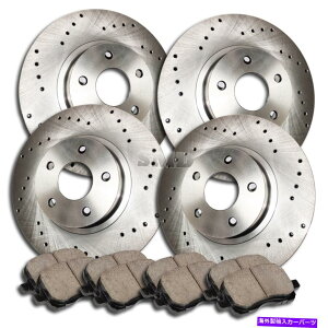 brake disc rotor A0352 FIT 2006 2007 2008�N���C�X���[�p�V�t�B�J�h�����u���[�L���[�^�[�Z���~�b�N�p�b�h A0352 FIT 2006 2007 2008 Chrysler Pacifica Drilled BRAKE ROTORS CERAMIC PADS