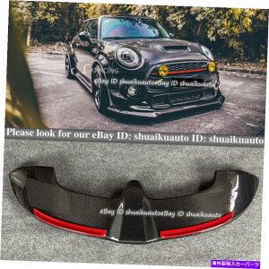 CO GAp[c ~jF55 F56N[p[S 13-2018p̃J[{t@Co[AX|C[EBO +ԂXvb^[ Carbon Fiber Rear Spoiler Wing + Red Splitters For Mini F55 F56 Cooper S 13-2018