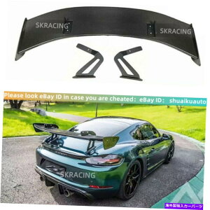 CO GAp[c |VF̂߂̖{̃J[{t@Co[AX|C[EBOLbg718 981 987{NX^[PC} Real Carbon Fiber Rear Spoiler Wing Kits For Porsche 718 981 987 Boxster Cayman