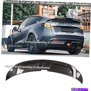 海外製 エアロパーツ テスラモデルY 2020-2022リアルカーボンファイバーリアトランクスポイラーウィング新しいスタイル For Tesla Model Y 2020-2022 Real Carbon Fiber Rear Trunk Spoiler Wing New Style