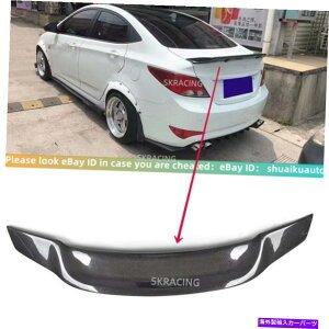 �C�O�� �G�A���p�[�c 2012-2017�q�����_�C�o�[�i�A�N�Z���g4DR�J�[�{���t�@�C�o�[���A�g�����N���b�v�X�|�C���[�E�B���O For 2012-2017 HYUNDAI Verna Accent 4DR Carbon Fiber Rear Trunk Lip Spoiler Wing�y���s�A��
