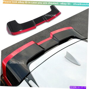 CO GAp[c 2017-2022z_CRV CR-VubN+ԂA[tl^oEBObv{fBLbgɃtBbg Fits For 2017-2022 Honda CRV CR-V Black+Red Rear Roof Spoiler Wing Lip Body Kits