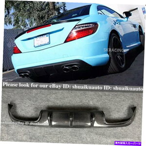 �C�O�� �G�A���p�[�c �����Z�f�X�x���cR172 SLK 2011-2014�̂��߂̃��A���J�[�{���t�@�C�o�[���A�o���p�[�f�B�t���[�U�[���b�v Real Carbon Fiber Rear Bumper Diffuser Lip For Mercedes Benz R172 SLK 2011-2014