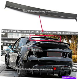 海外製 エアロパーツ テスラモデルY 20-22カーボンファイバールーフネタバレテールリップウィングバー用 For Tesla Model Y 20-22 Carbon Fiber Roof Spoiler Tail Lip Wing Bar