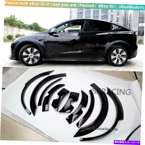 CO GAp[c eXfY 2020 2021tF_[tALbgzC[A[`Jo[gOXubN For Tesla Model Y 2020 2021 Fender Flare Kit Wheel Arch Cover Trim Gloss Black
