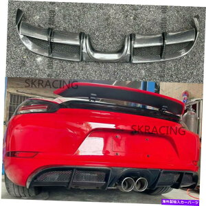 CO GAp[c |VF718{NX^[PC}2016-2018J[{t@Co[Aop[fBt[U[bv For Porsche 718 Boxster Cayman 2016-2018 Carbon Fiber Rear Bumper Diffuser Lip